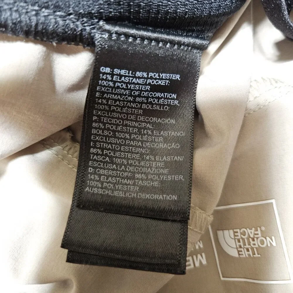 The North Face Essential Pant Mens S Outdoor Stretch TNF Running Zip Ankle Beige